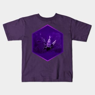 Lionfish on Purple Hexagonal Bubblewrap Pattern Kids T-Shirt